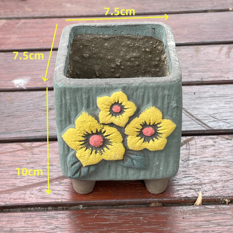 Ceramic Succulent Pot Set with Drainage Hole – 5 Pots