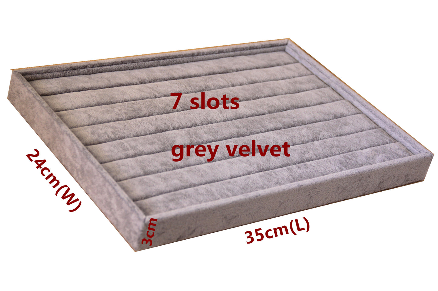 Gray Black Velvet Jewelry Display Tray - Ring Bracelet Earring Pendant Necklace Showcase