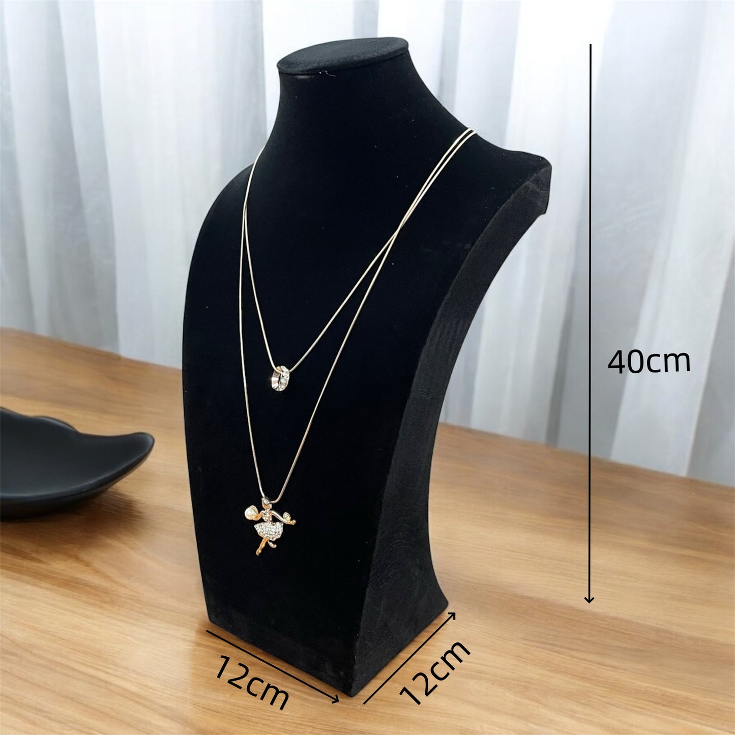 Black Velvet Necklace Display Mannequin