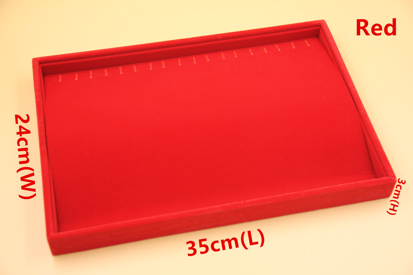 Red Velvet Jewelry Gold Display Tray - Ring Bracelet Earring Pendant Necklace Showcase