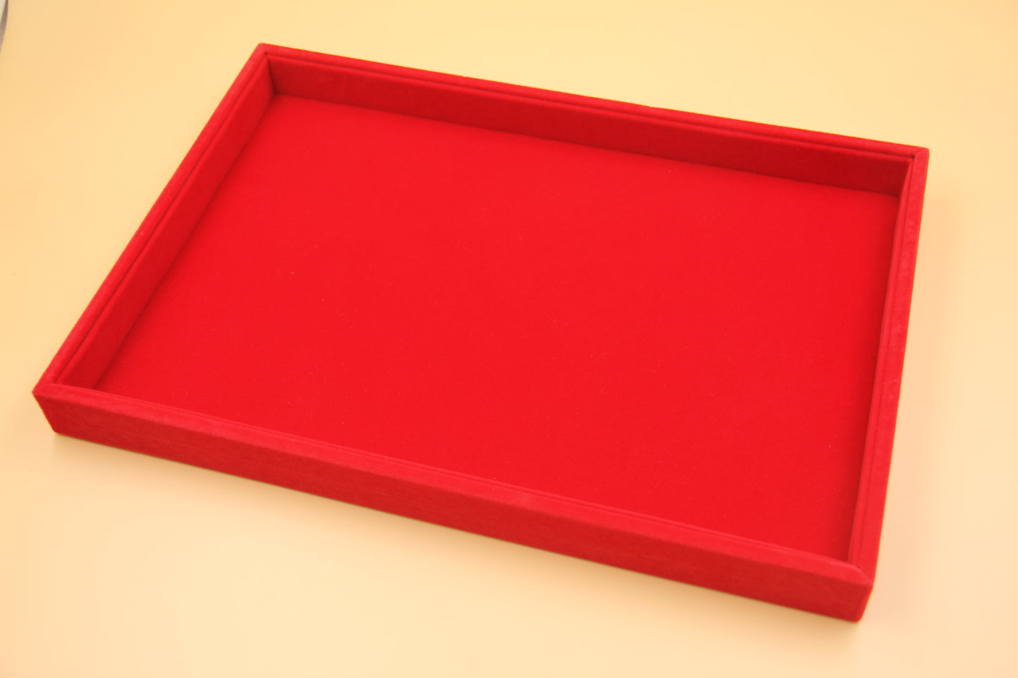 Red Velvet Jewelry Gold Display Tray - Ring Bracelet Earring Pendant Necklace Showcase