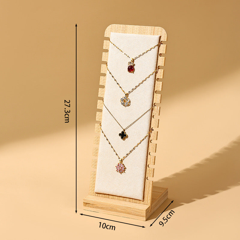 Solid Bamboo Jewellery Display Stand Necklace Holder for Pendants & Long Chains