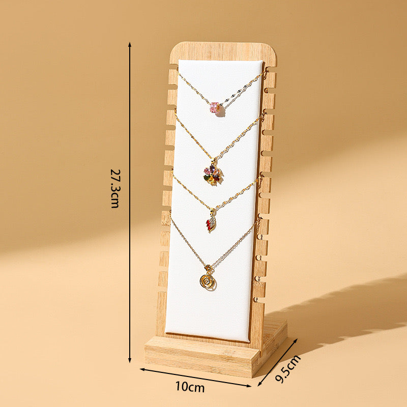Solid Bamboo Jewellery Display Stand Necklace Holder for Pendants & Long Chains
