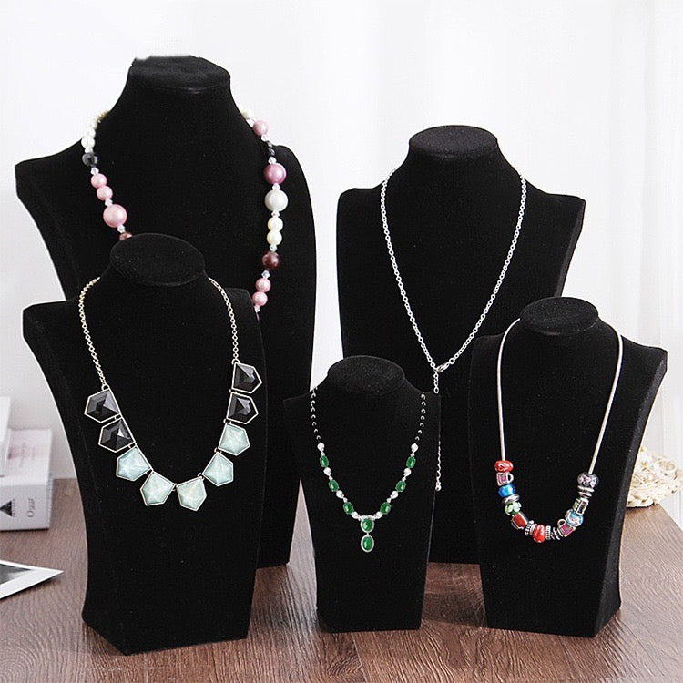 Black Velvet Necklace Display Mannequin