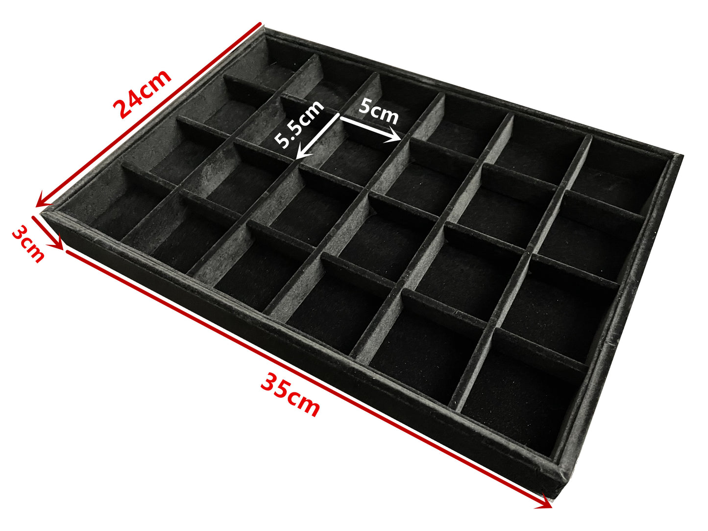 Gray Black Velvet Jewelry Display Tray - Ring Bracelet Earring Pendant Necklace Showcase