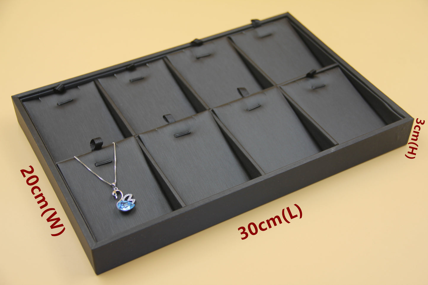 Black PU Jewelry Display Tray - Ring Bracelet Earring Pendant Necklace Showcase