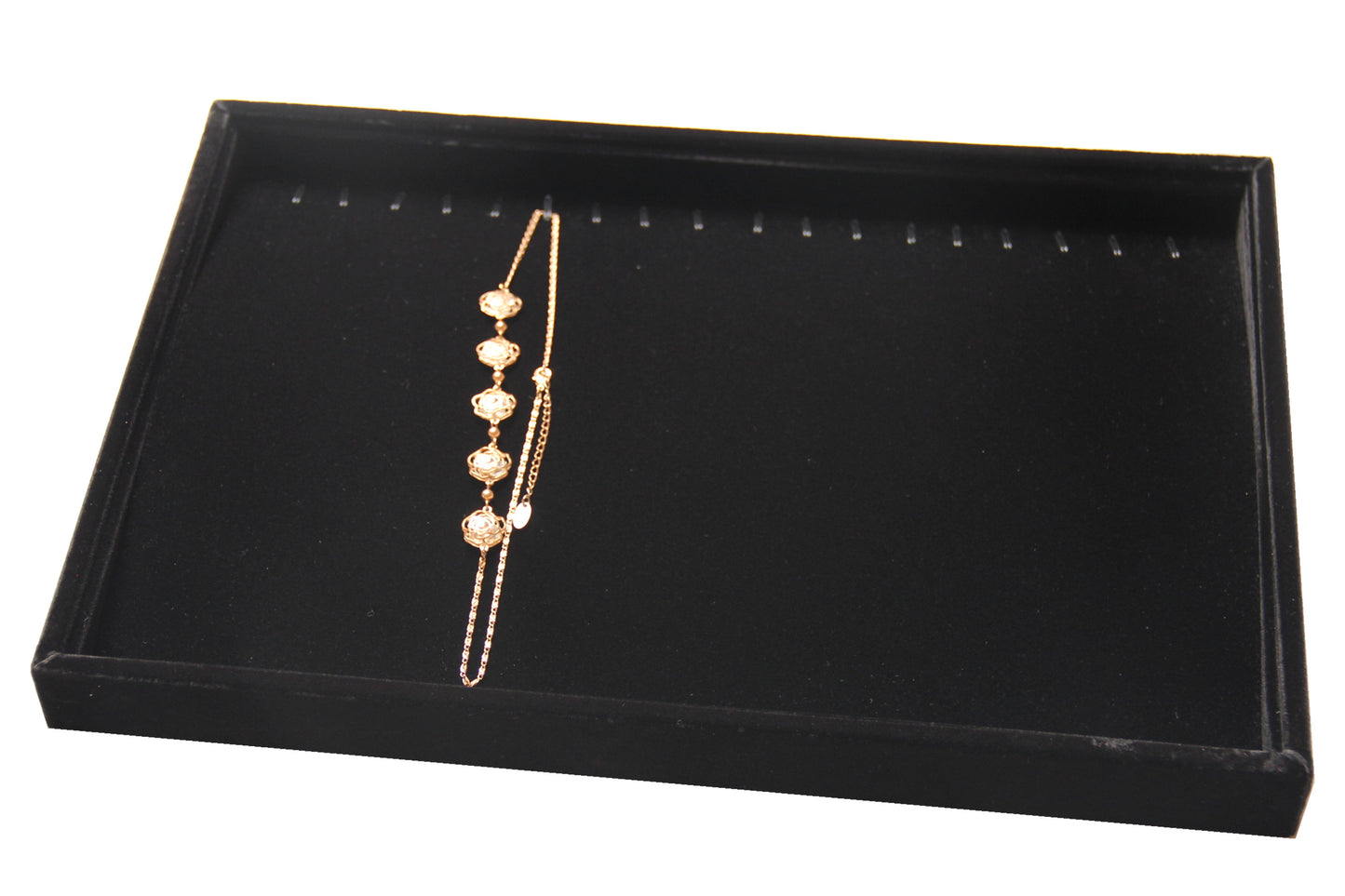 Gray Black Velvet Jewelry Display Tray - Ring Bracelet Earring Pendant Necklace Showcase