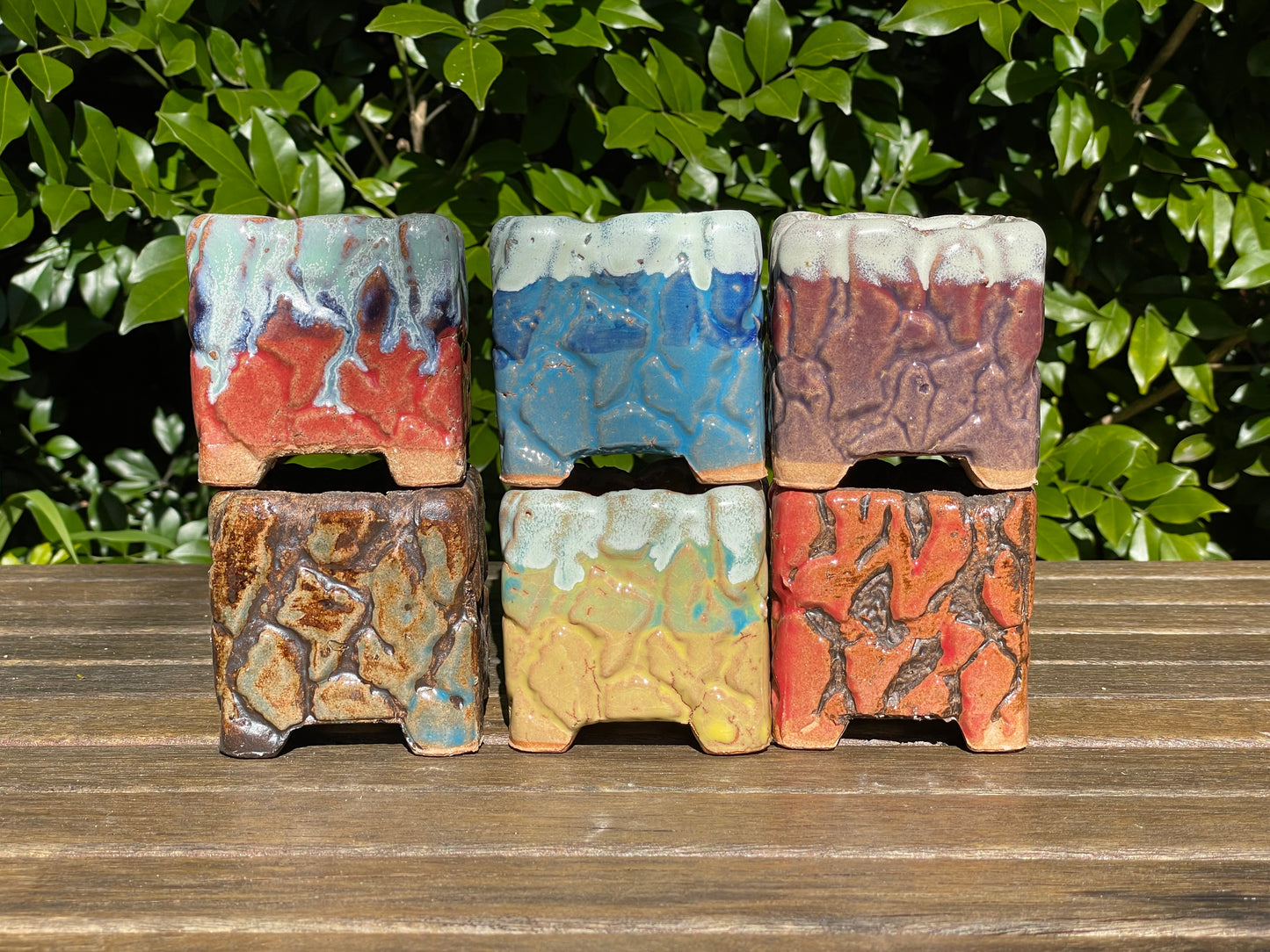 Square ceramic pots/set breathable succulent cactus planter