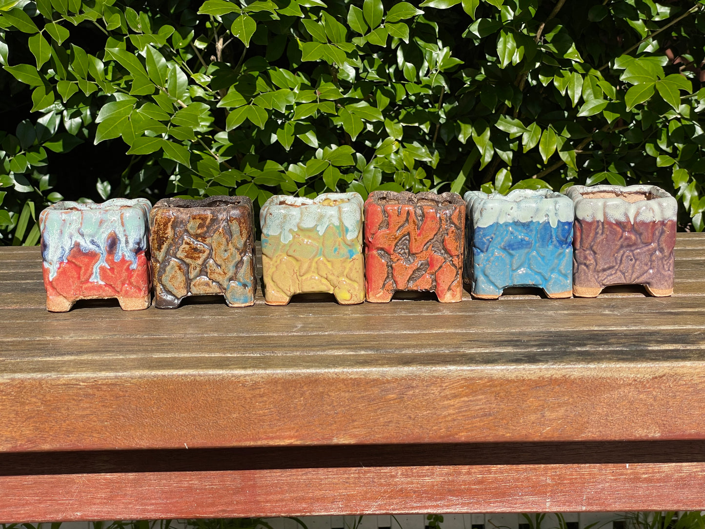Square ceramic pots/set breathable succulent cactus planter