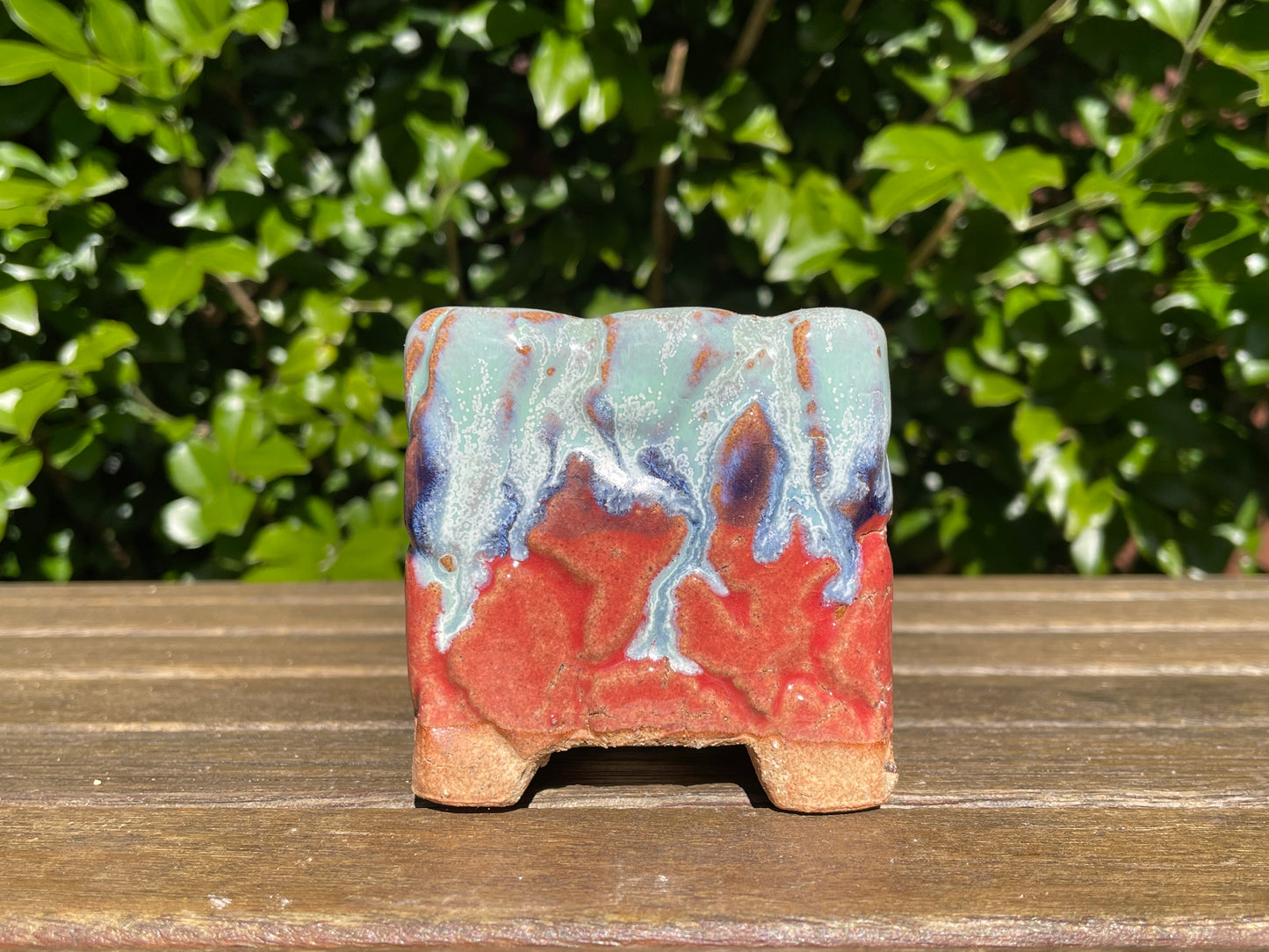 Square ceramic pots/set breathable succulent cactus planter