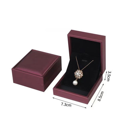 Luxurious Cherry Red Jewellery Boxes - Elegant Brushed Texture - Premium PU Leather - Gift Packaging Set