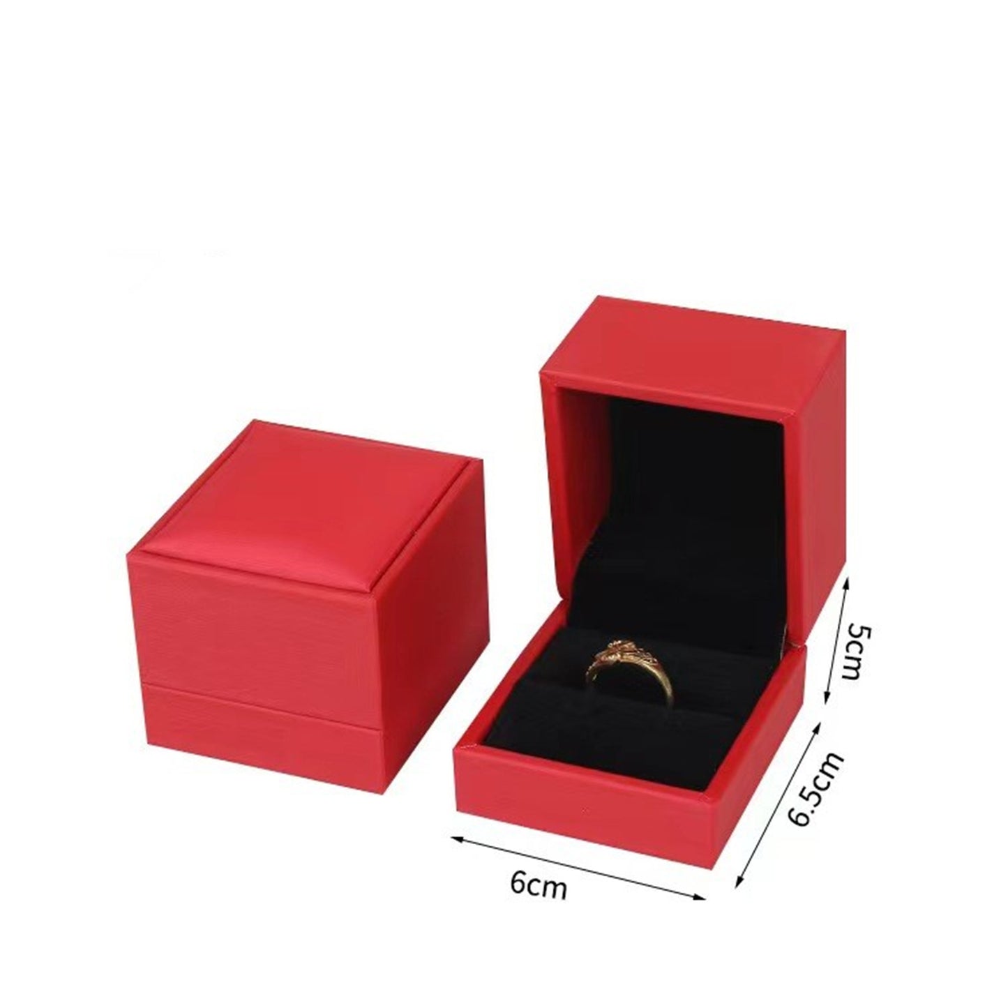 Luxurious Red Jewellery Boxes - Elegant Brushed Texture - Premium PU Leather - Gift Packaging Set