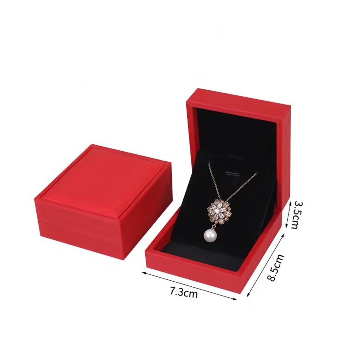 Luxurious Red Jewellery Boxes - Elegant Brushed Texture - Premium PU Leather - Gift Packaging Set