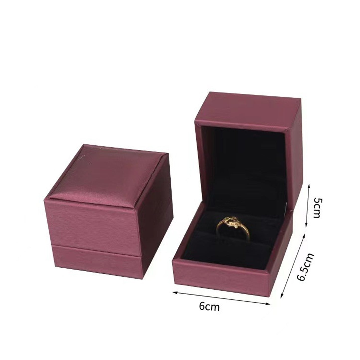 Luxurious Cherry Red Jewellery Boxes - Elegant Brushed Texture - Premium PU Leather - Gift Packaging Set