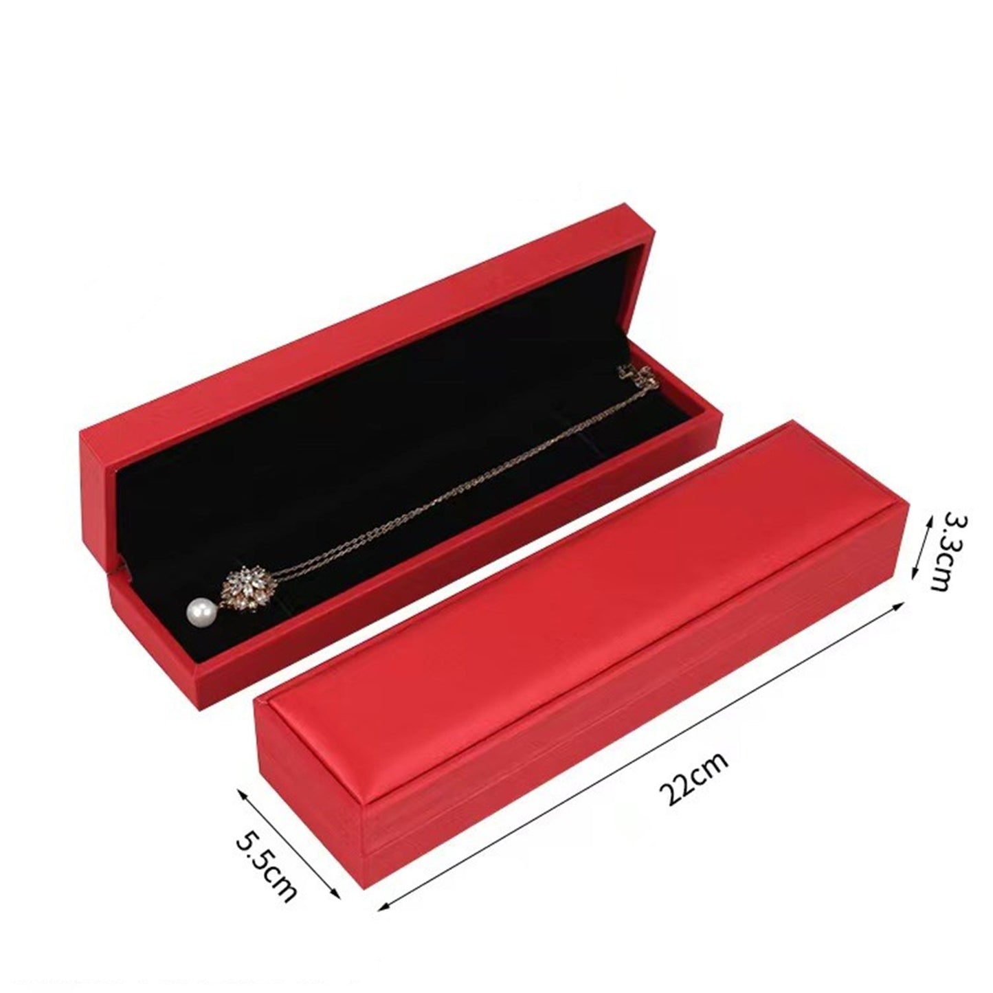 Luxurious Red Jewellery Boxes - Elegant Brushed Texture - Premium PU Leather - Gift Packaging Set