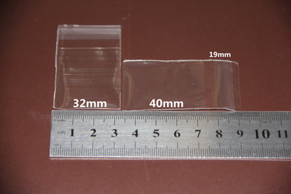 2000/3000x Clear Resealable Cello Bags 32x40mm | Small Self Seal Plastic Pouch for Jewellery Packaging