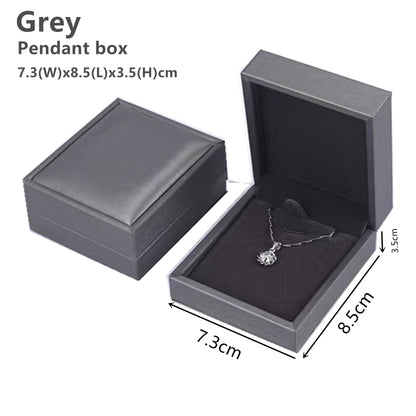 Luxurious Grey Jewellery Boxes - Elegant Brushed Texture - Premium PU Leather - Gift Packaging Set