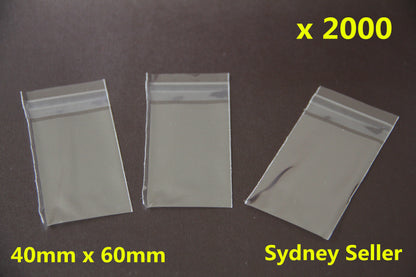 2000/3000x Clear Resealable Cello Bags 40x60mm | Small Self Seal Plastic Pouch for Jewellery Packaging