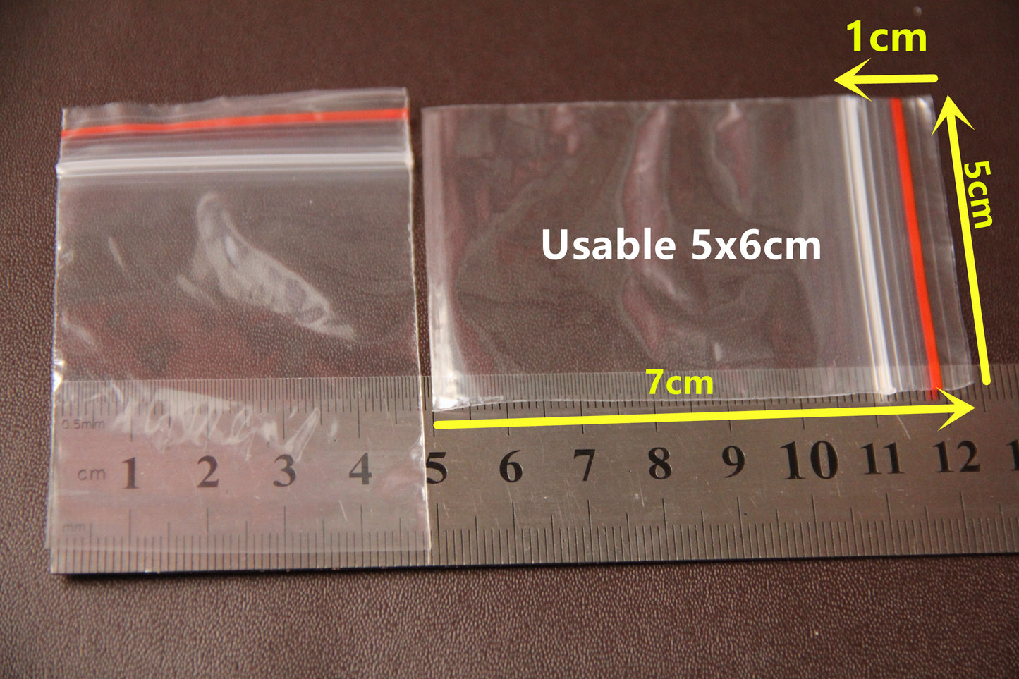 Zipper Lock Plastic Bags for Reclosable Storage and Packing Pouches Red Zipper