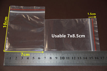 Zipper Lock Plastic Bags for Reclosable Storage and Packing Pouches Red Zipper