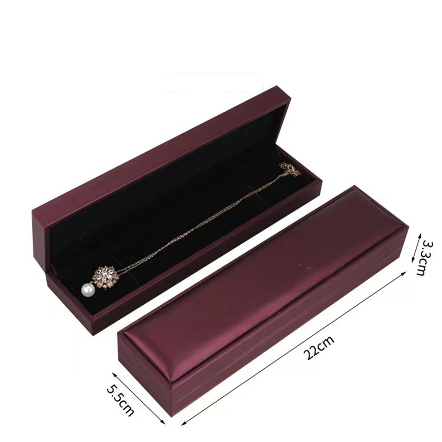 Luxurious Cherry Red Jewellery Boxes - Elegant Brushed Texture - Premium PU Leather - Gift Packaging Set