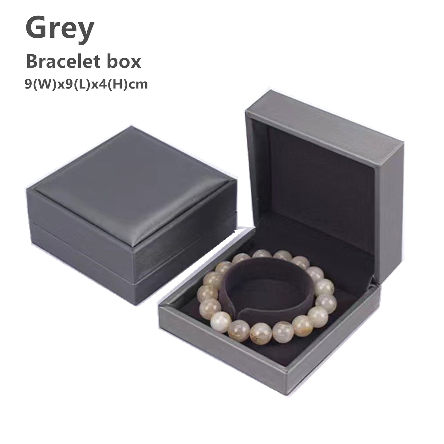 Luxurious Grey Jewellery Boxes - Elegant Brushed Texture - Premium PU Leather - Gift Packaging Set