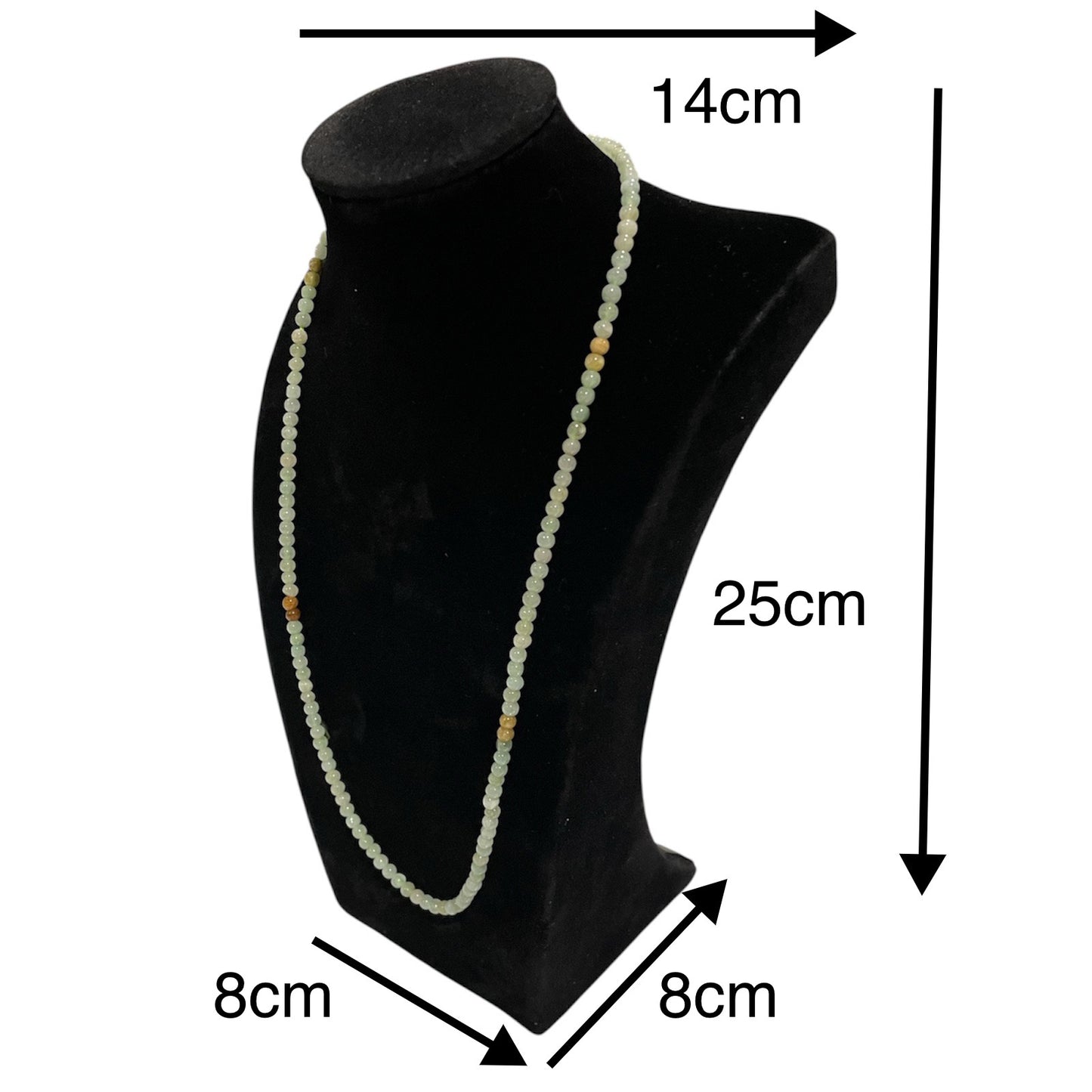Velvet Necklace Bust Stand 25cm – Display Holder for Jewellery Chains Pendants (Black/Grey)