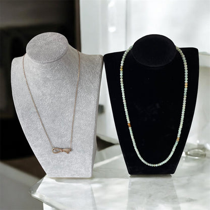 Velvet Necklace Bust Stand 25cm – Display Holder for Jewellery Chains Pendants (Black/Grey)
