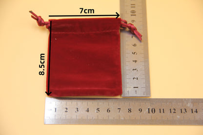 50x Elegant Red/Black Velvet Pouches 7cmx8.5cm