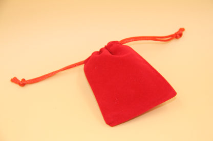 50x Elegant Red/Black Velvet Pouches 7cmx8.5cm