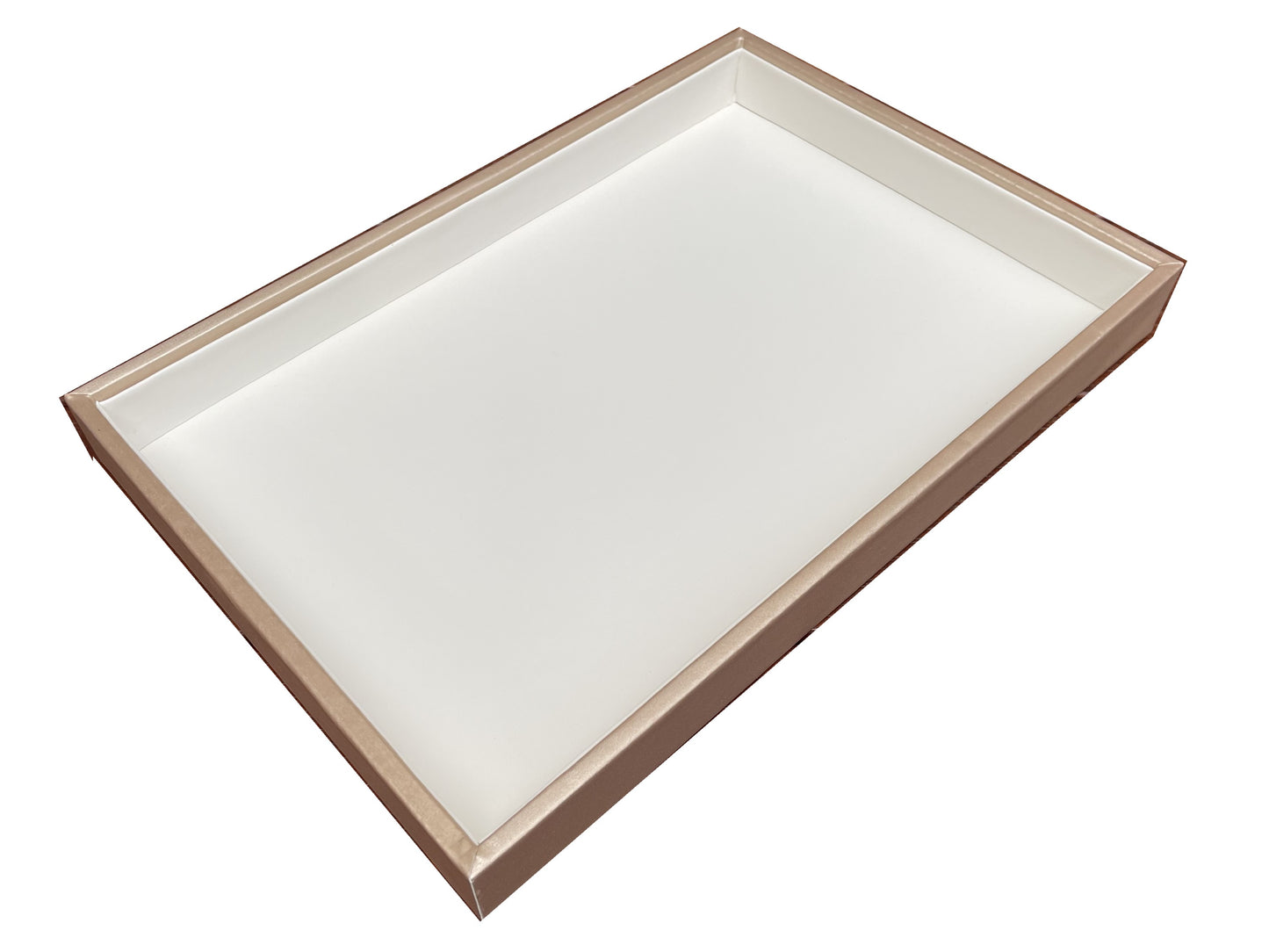 Elegant White and Champagne PU leather Jewelry Ring Pendant Opal Display Trays - Perfect for Organizing, Showcasing, and Storing - 30x20x3cm