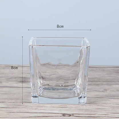 Glass vase candle container terrarium container plant planter fish bowl square