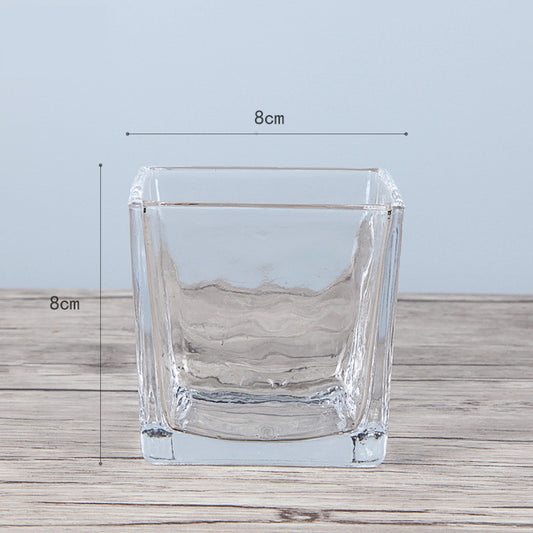 Glass vase candle container terrarium container plant planter fish bowl square