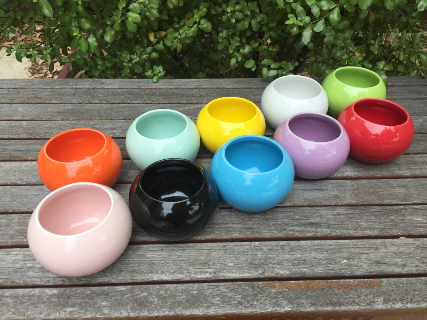 6cm Round Ceramic Glazed Pots - Set of 10 Vibrant Colors - Perfect for Succulents and Cacti with Draining