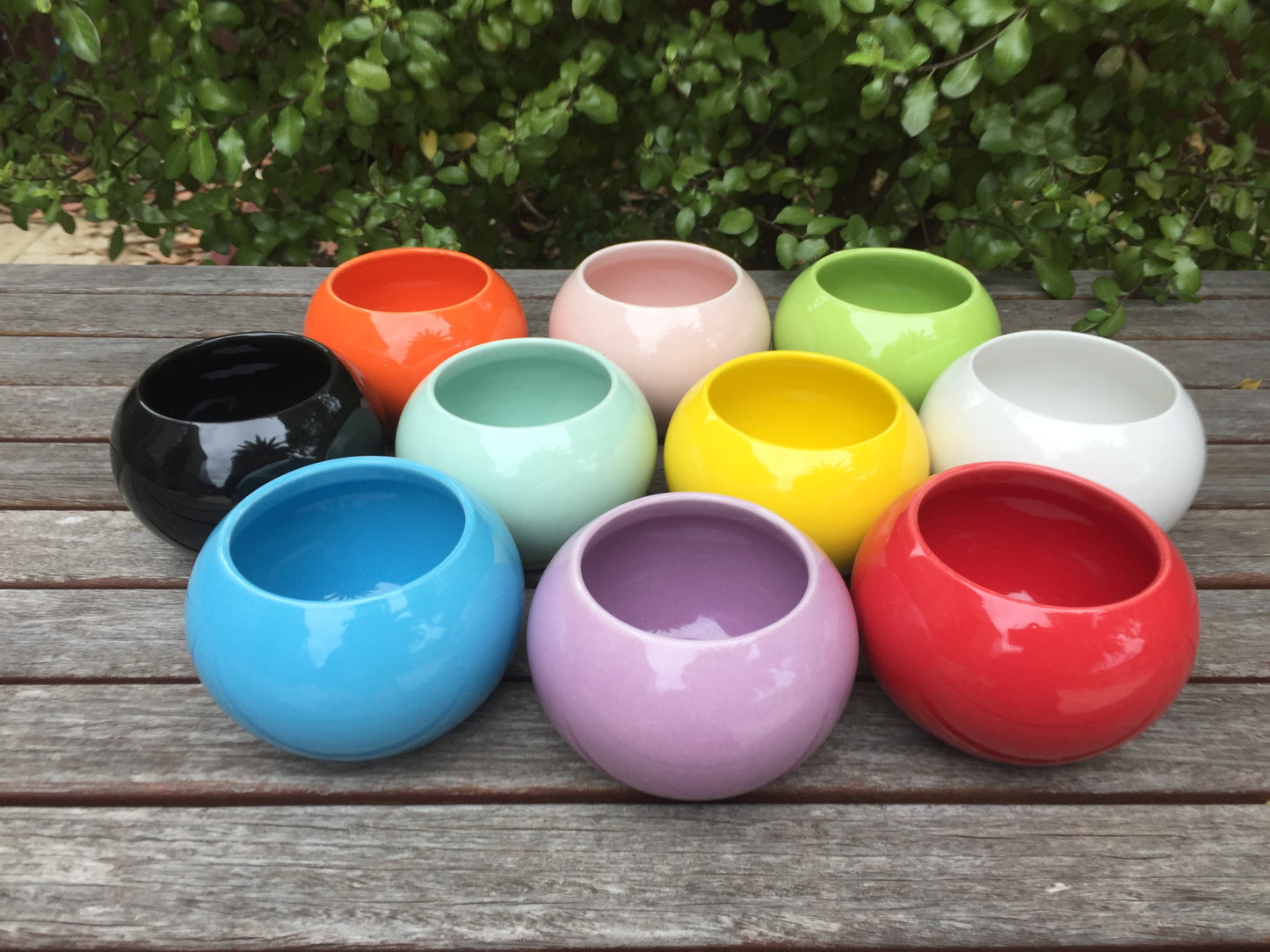 6cm Round Ceramic Glazed Pots - Set of 10 Vibrant Colors - Perfect for Succulents and Cacti with Draining