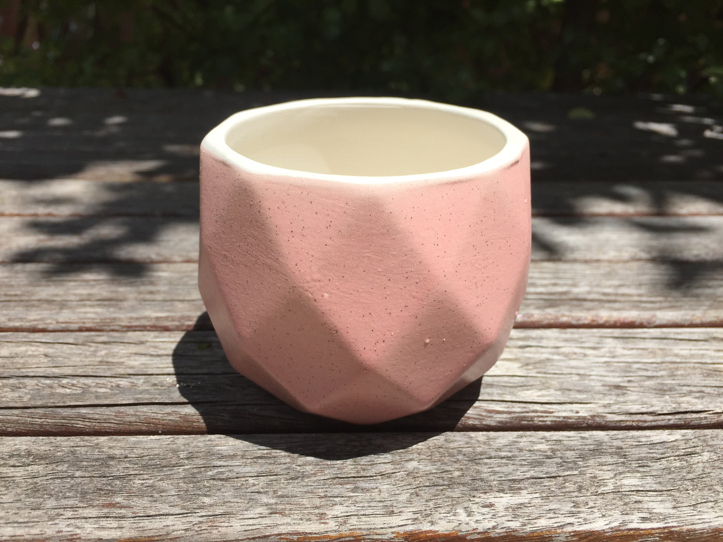 Succulent ceramic pot diamond pattern draining hole 6.5cm diameter