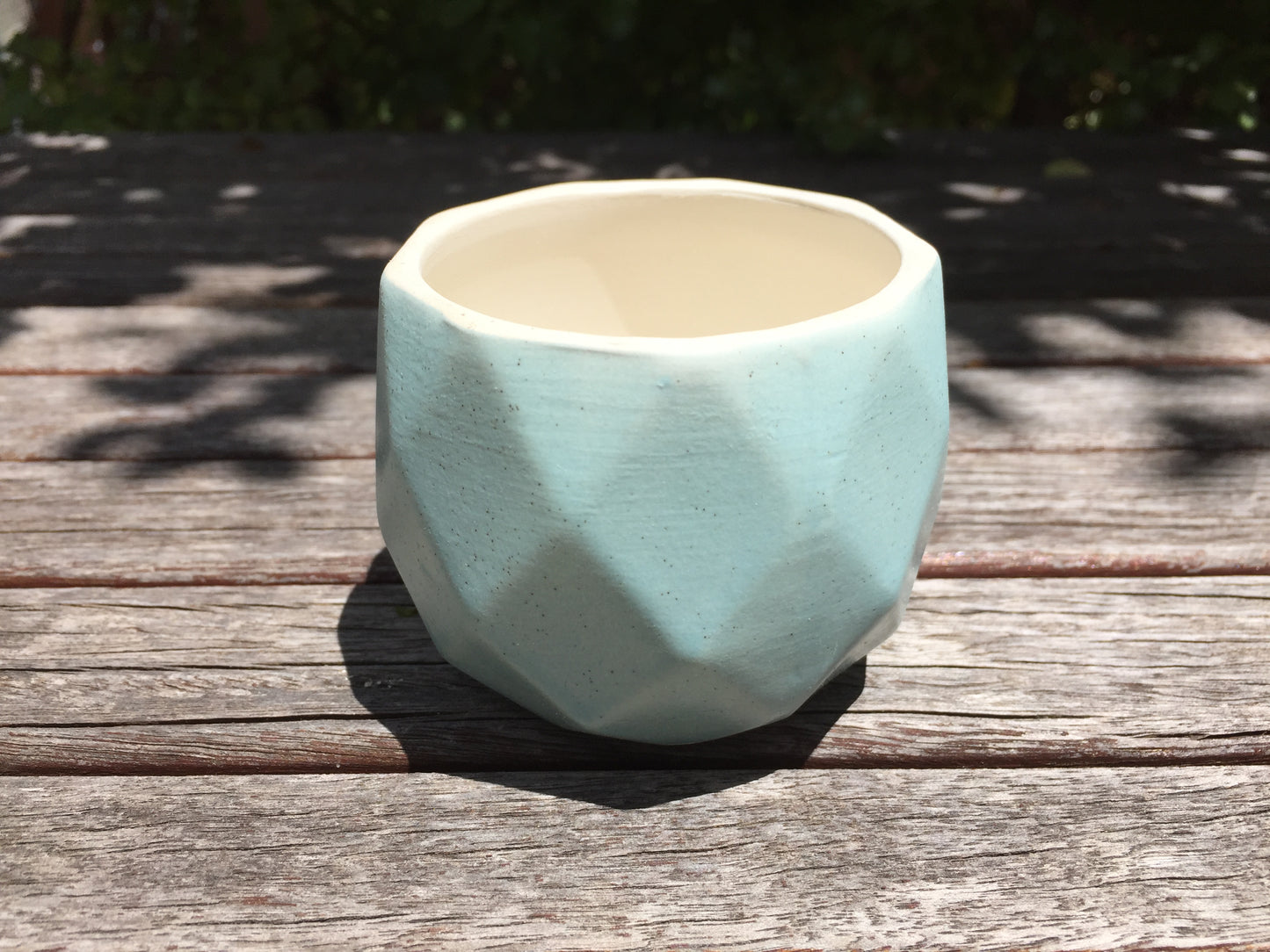 Succulent ceramic pot diamond pattern draining hole 6.5cm diameter