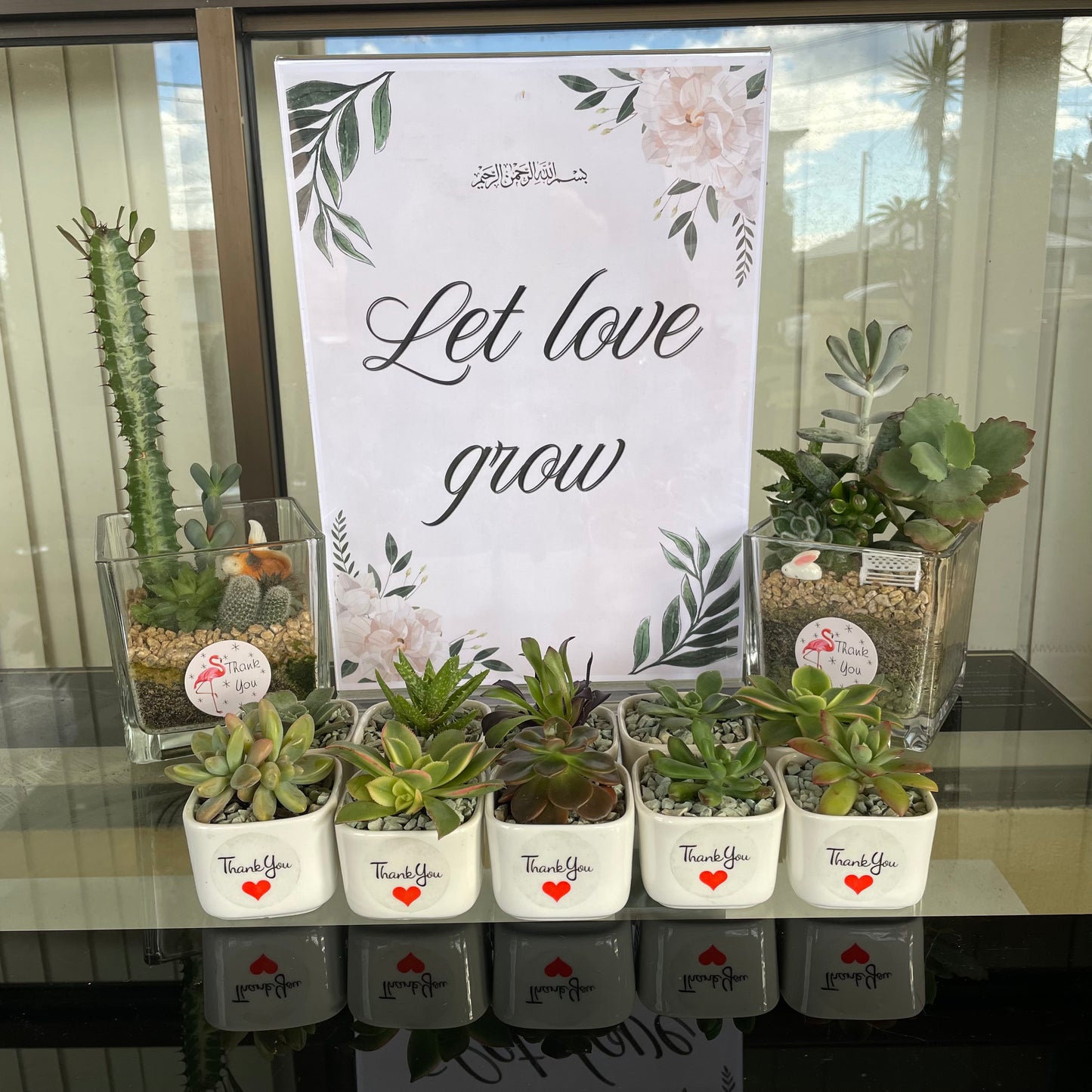 Succulent Wedding Favour White Pot