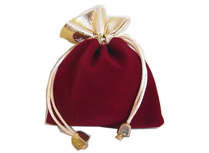 50 Elegant Red/Black Velvet Pouches with Gold Accent - Wedding, Christmas, Jewellery Gift Bags