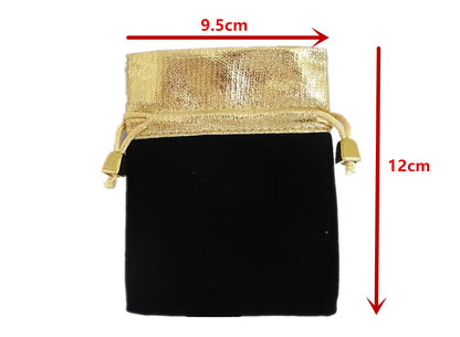 50 Elegant Red/Black Velvet Pouches with Gold Accent - Wedding, Christmas, Jewellery Gift Bags