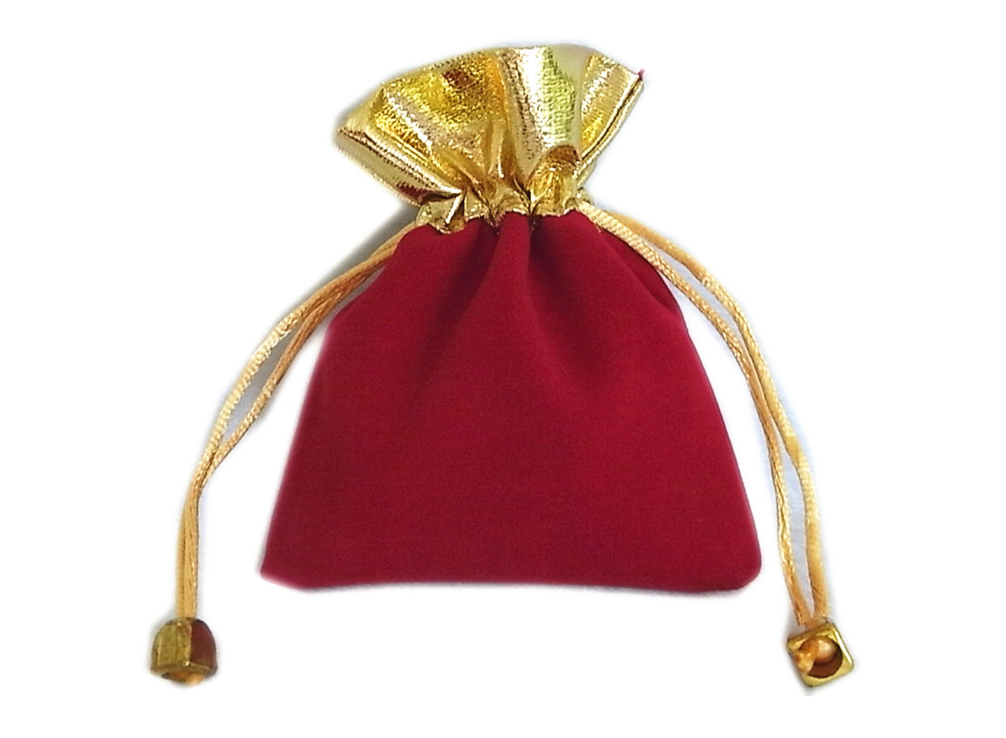 50 Elegant Red/Black Velvet Pouches with Gold Accent - Wedding, Christmas, Jewellery Gift Bags