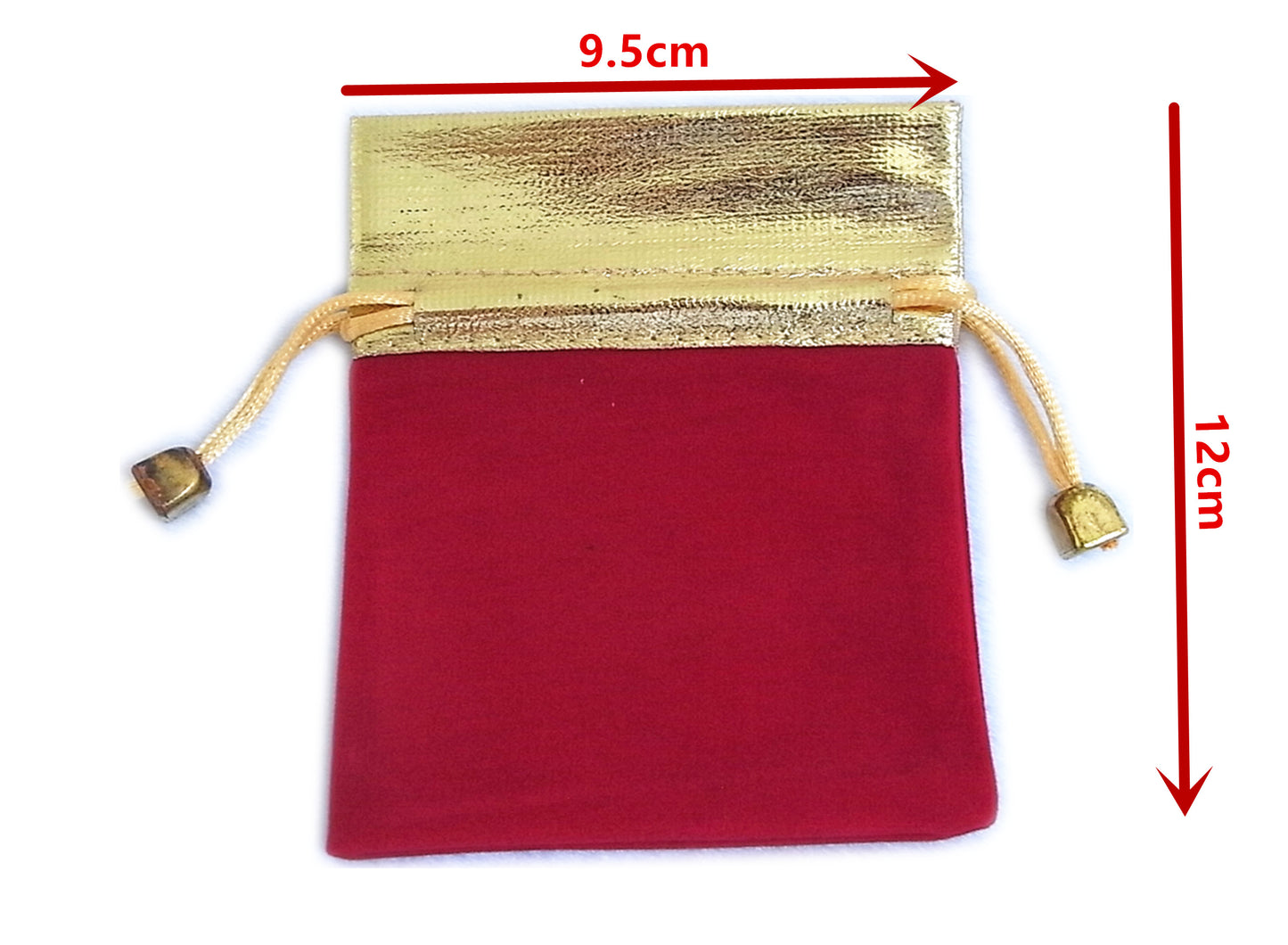 50 Elegant Red/Black Velvet Pouches with Gold Accent - Wedding, Christmas, Jewellery Gift Bags