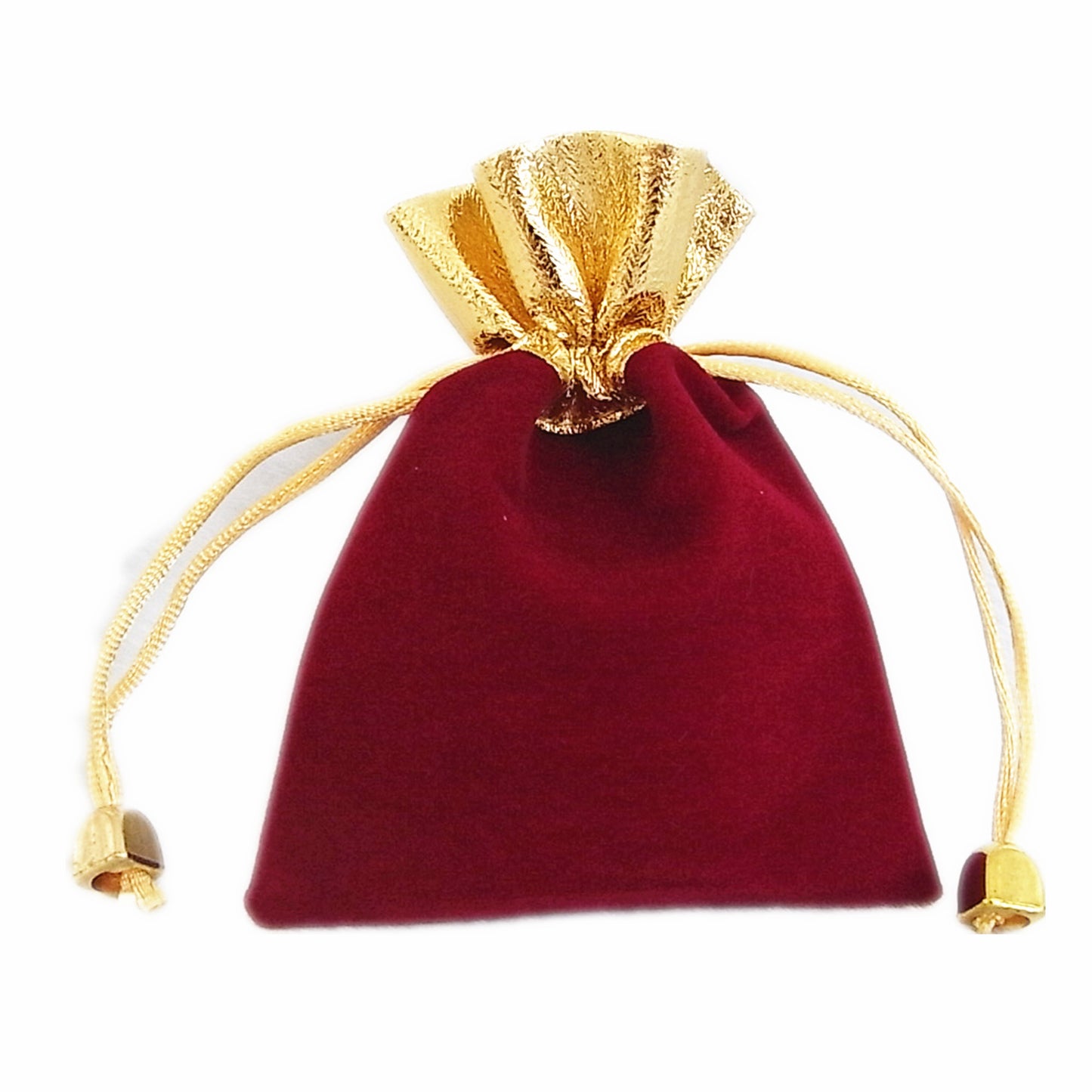 50 Elegant Red/Black Velvet Pouches with Gold Accent - Wedding, Christmas, Jewellery Gift Bags