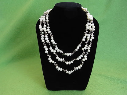 Elegant 152cm Long Genuine Freshwater & Mabe Pearl Necklace