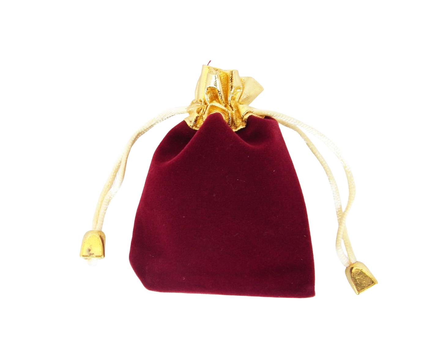 50 Elegant Red/Black Velvet Pouches with Gold Accent 7x9cm