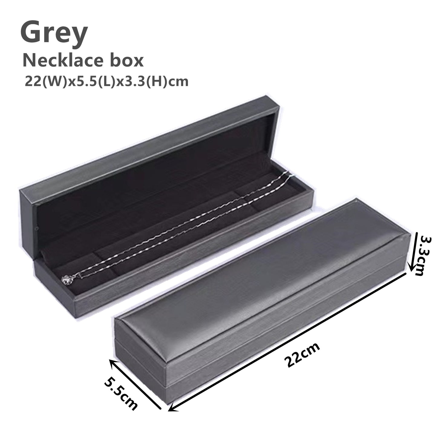 Luxurious Grey Jewellery Boxes - Elegant Brushed Texture - Premium PU Leather - Gift Packaging Set