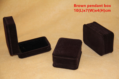 Brown Velvet Jewellery Boxes - Gift Packaging Set - Necklace Ring Pendant Bracelet Gift Boxes