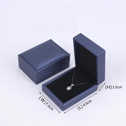 Luxurious Blue Jewellery Boxes - Elegant Brushed Texture - Premium PU Leather - Gift Packaging Set