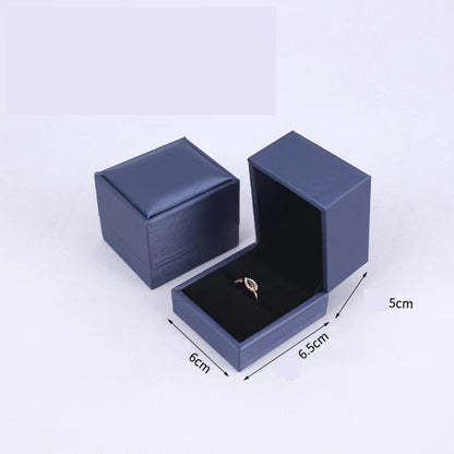 Luxurious Blue Jewellery Boxes - Elegant Brushed Texture - Premium PU Leather - Gift Packaging Set