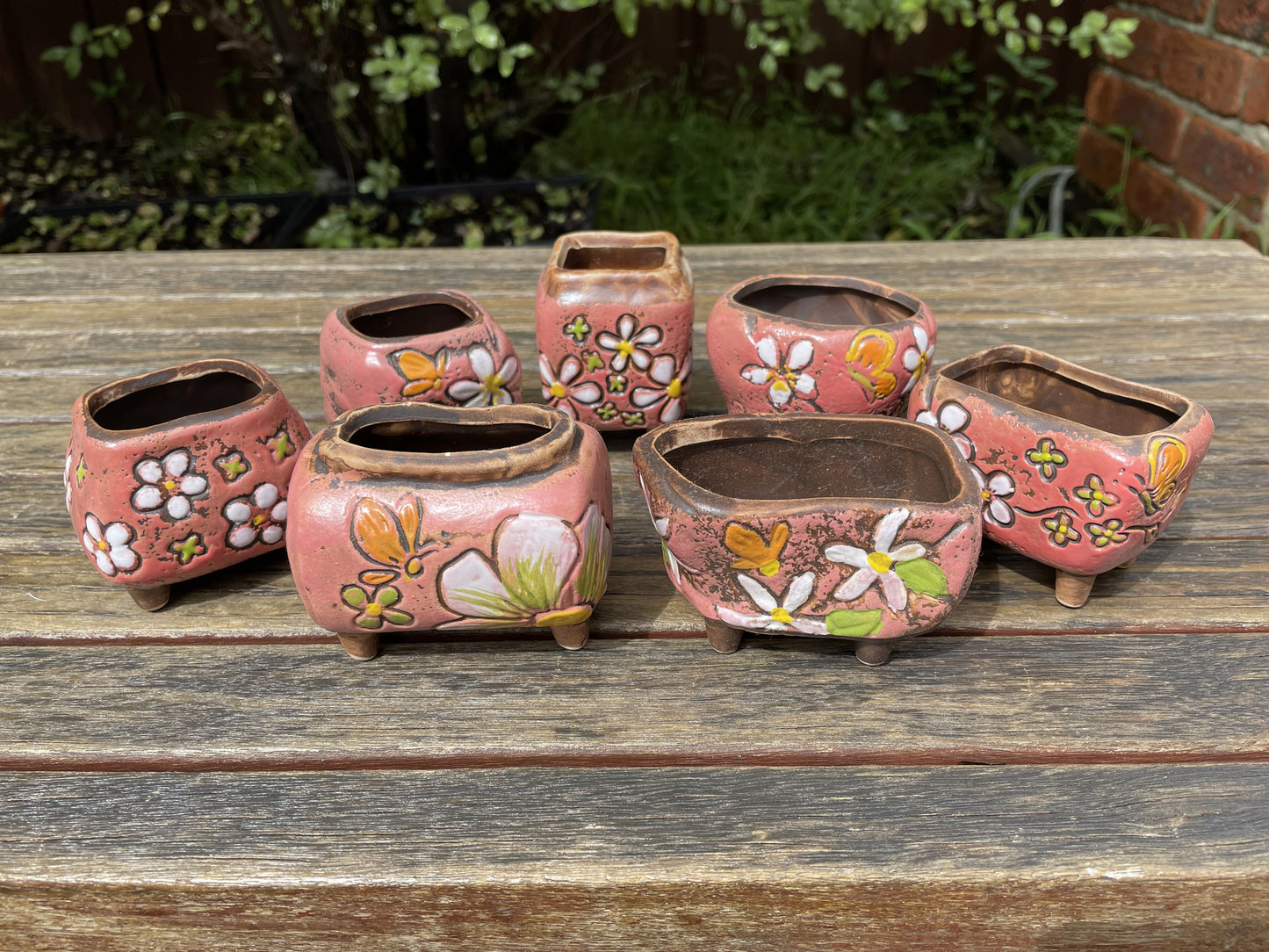 Mini Pots Pink With Floral